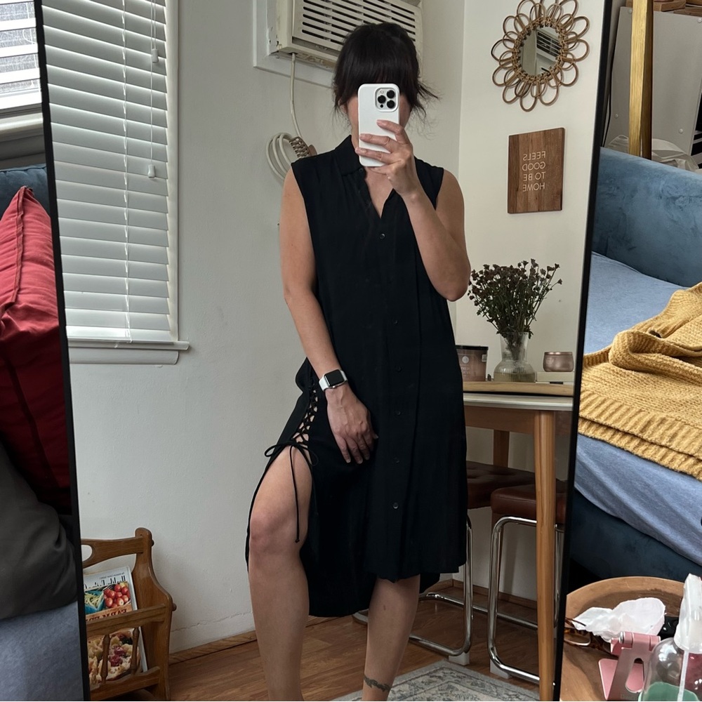 TWO ARROWS Black Sleeveless with Lace Up detail Size S